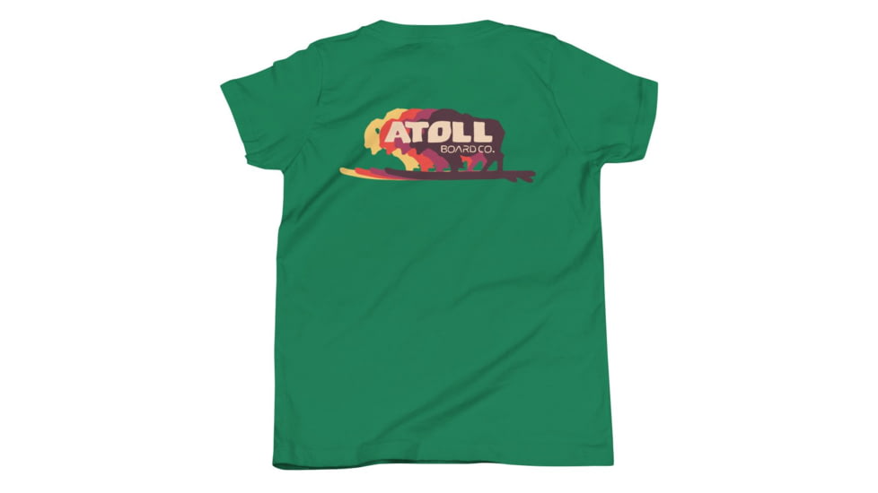 Atoll Board Co Youth Short Sleeve T-Shirt with Atoll Color Shift Graphic - Kelly, S - Kelly,S, 630D4076795F1Kelly-S