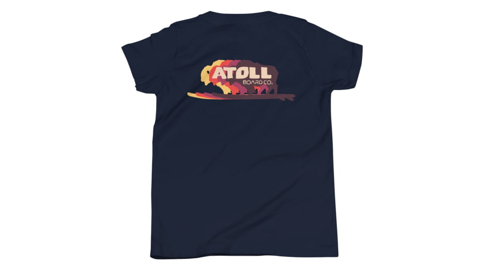 Atoll Board Co Youth Short Sleeve T-Shirt with Atoll Color Shift Graphic - Navy, L - Navy,L, 630D4076795F1Navy-L