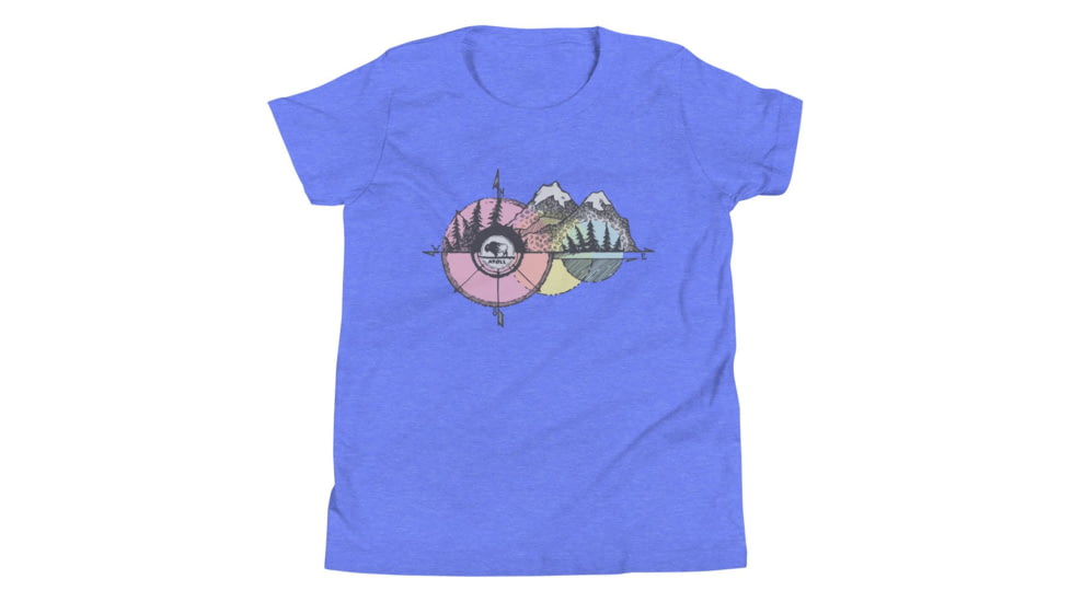 Atoll Board Co Youth Short Sleeve T-Shirt with Atoll Compass Graphic - Heather Columbia Blue, L - Heather Columbia Blue,L, 630D4B2E73C19Heather-Columbia-Blue-L