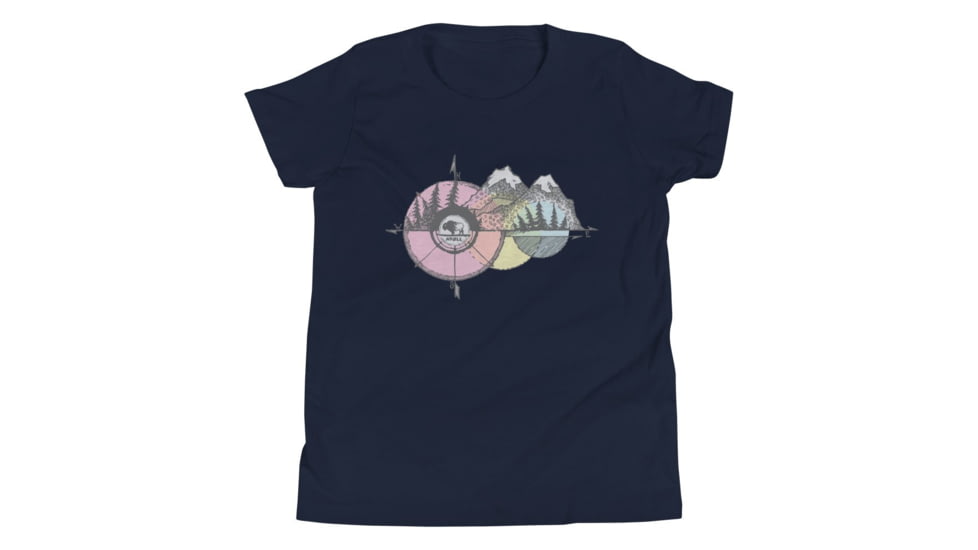 Atoll Board Co Youth Short Sleeve T-Shirt with Atoll Compass Graphic - Navy, L - Navy,L, 630D4B2E73C19Navy-L