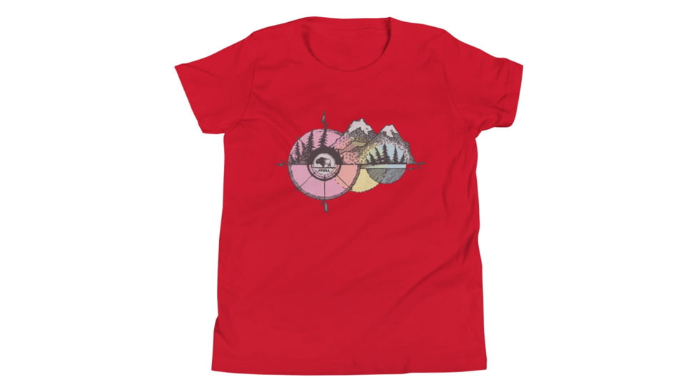 Atoll Board Co Youth Short Sleeve T-Shirt with Atoll Compass Graphic - Red, XL - Red,XL, 630D4B2E73C19Red-XL