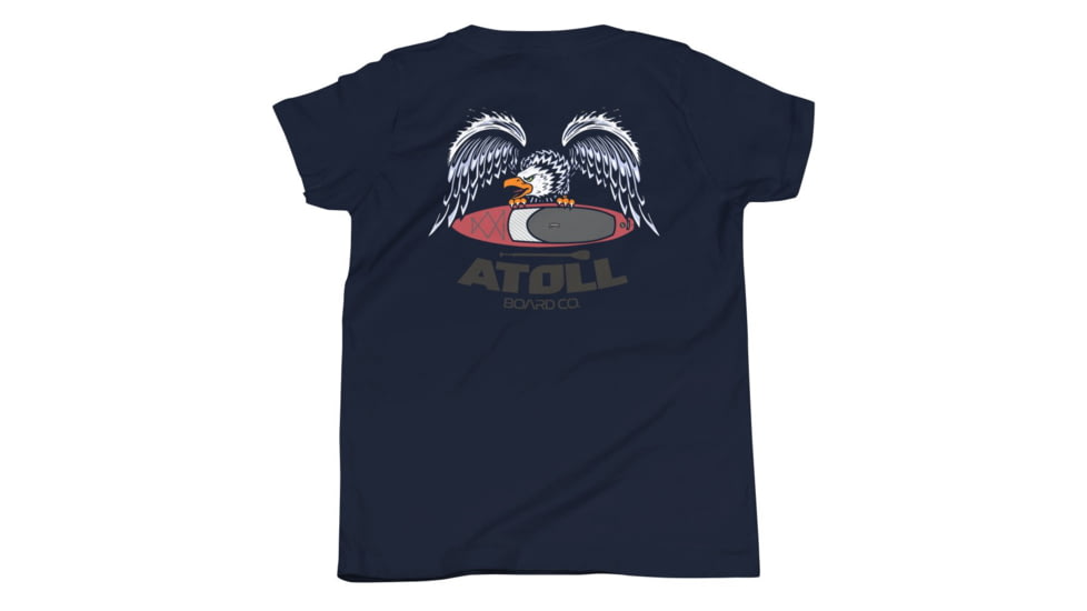 Atoll Board Co Youth Short Sleeve T-Shirt with Atoll Eagle Graphic - Navy, M - Navy,M, 646FCCF196F04Navy-M