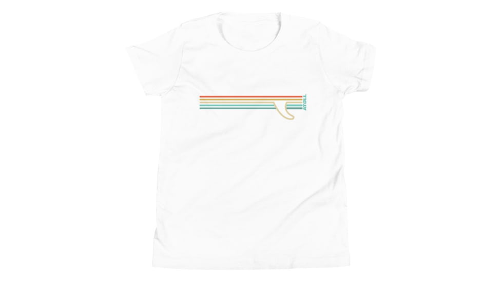 Atoll Board Co Youth Short Sleeve T-Shirt with Atoll Fin Graphic - White, XL - White,XL, 62F2989567CAAWhite-XL