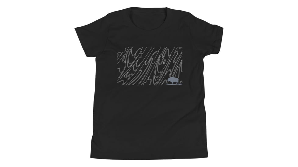Atoll Board Co Youth Short Sleeve T-Shirt with Atoll Grain Graphic - Black, L - Black,L, 630D3C8B95CD5Black-L