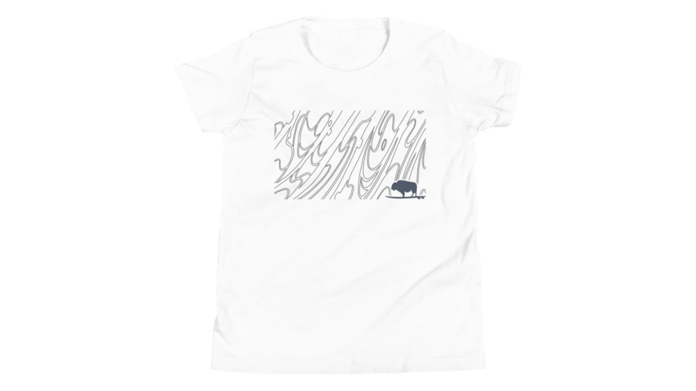 Atoll Board Co Youth Short Sleeve T-Shirt with Atoll Grain Graphic - White, S - White,S, 630D3C8B95CD5White-S