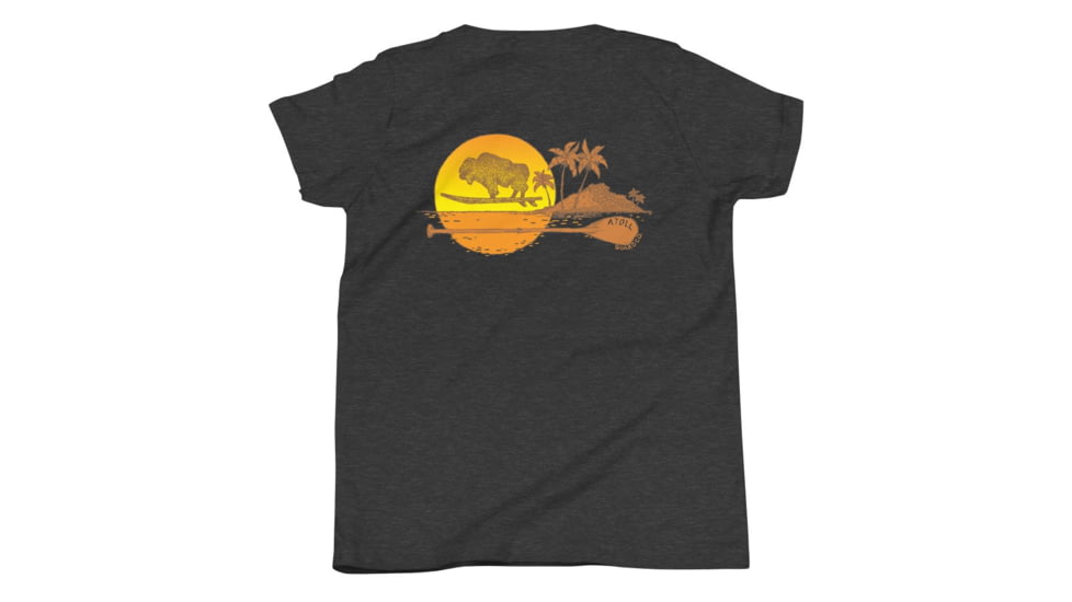Atoll Board Co Youth Short Sleeve T-Shirt with Atoll Island Graphic - Dark Grey Heather, L - Dark Grey Heather,L, 630D4A5E24D02Dark-Grey-Heather-L