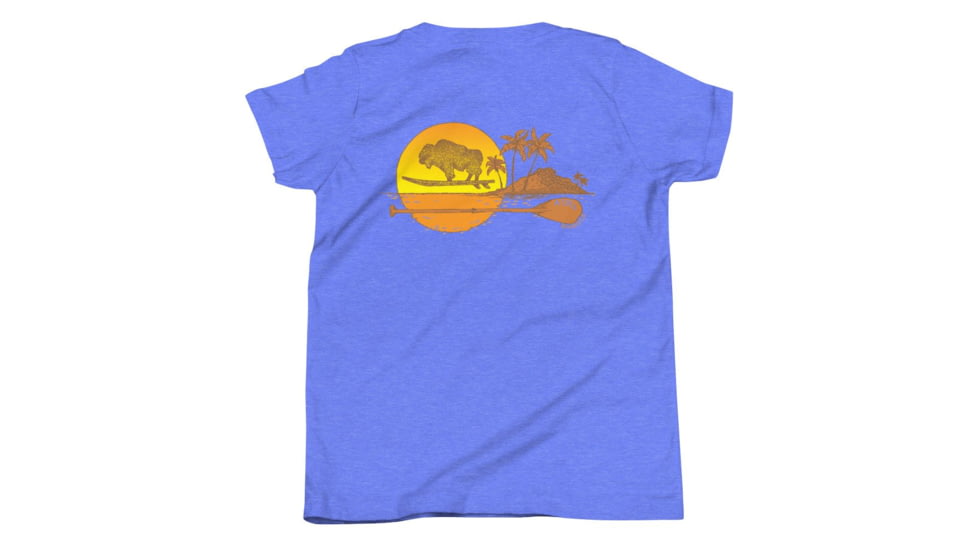 Atoll Board Co Youth Short Sleeve T-Shirt with Atoll Island Graphic - Heather Columbia Blue, XL - Heather Columbia Blue,XL, 630D4A5E24D02Heather-Columbia-Blue-XL