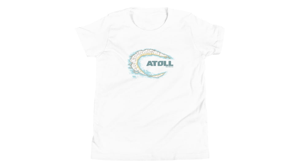 Atoll Board Co Youth Short Sleeve T-Shirt with Atoll Island Graphic - White, XL - White,XL, 62F29C29479C1White-XL