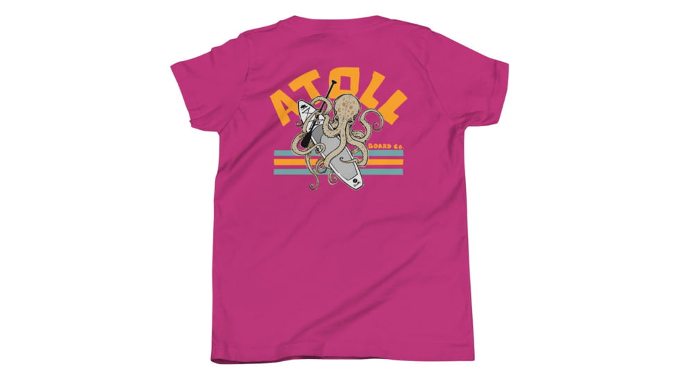 Atoll Board Co Youth Short Sleeve T-Shirt with Atoll Octopus Graphic - Berry, XL - Berry,XL, 630D3AFD34BADBerry-XL