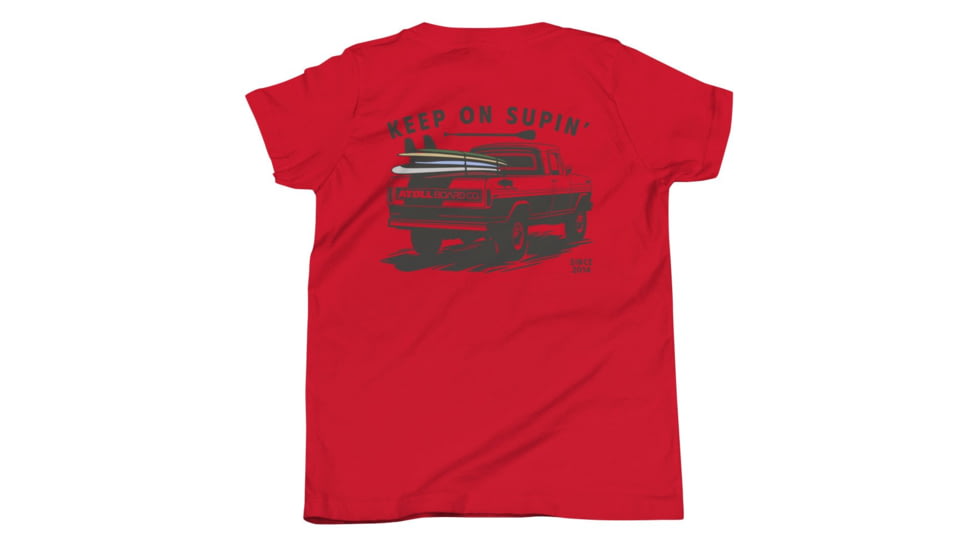 Atoll Board Co Youth Short Sleeve T-Shirt with Atoll Paddle Board Truck Graphic - Red, L - Red,L, 6459509F8BD97Red-L