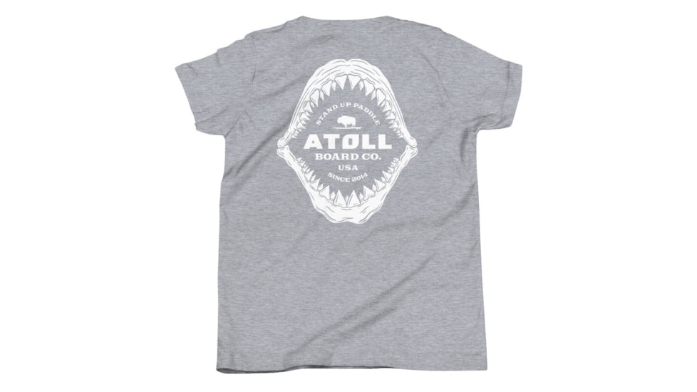 Atoll Board Co Youth Short Sleeve T-Shirt with Atoll Shark Fossil Graphic - Athletic Heather, M - Athletic Heather,M, 64874832E55D2Athletic-Heather-M