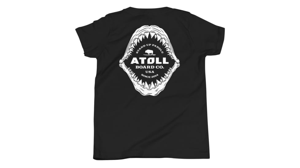 Atoll Board Co Youth Short Sleeve T-Shirt with Atoll Shark Fossil Graphic - Black, M - Black,M, 64874832E55D2Black-M
