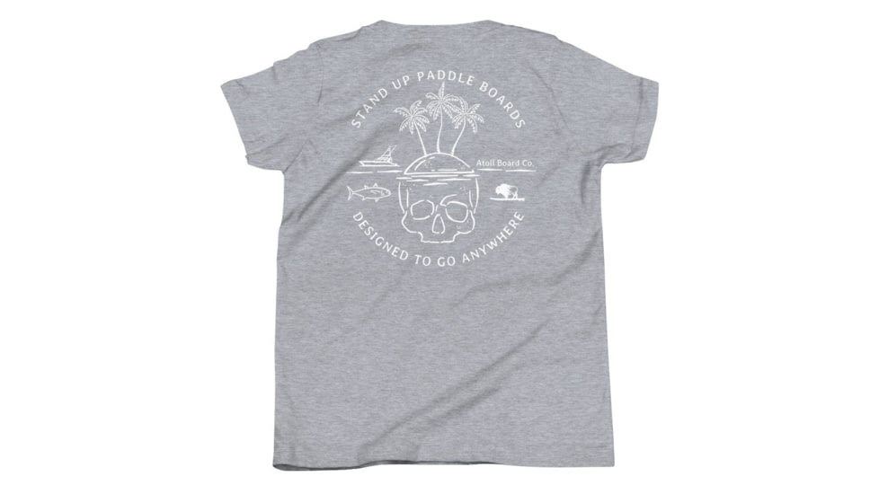 Atoll Board Co Youth Short Sleeve T-Shirt with Atoll Skull Island Graphic - Athletic Heather, M - Athletic Heather,M, 6450422931343Athletic-Heather-M