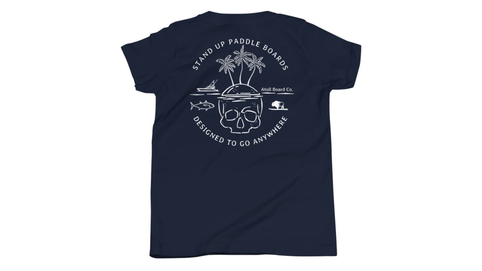 Atoll Board Co Youth Short Sleeve T-Shirt with Atoll Skull Island Graphic - Navy, XL - Navy,XL, 6450422931343Navy-XL