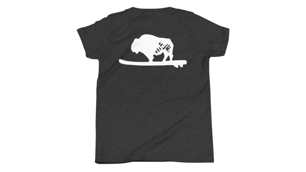 Atoll Board Co Youth Short Sleeve T-Shirt with Atoll Solo Bison Graphic - Dark Grey Heather, L - Dark Grey Heather,L, 630D46697C467Dark-Grey-Heather-L