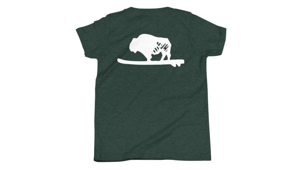Atoll Board Co Youth Short Sleeve T-Shirt with Atoll Solo Bison Graphic - Heather Forest, XL - Heather Forest,XL, 630D46697C467Heather-Forest-XL