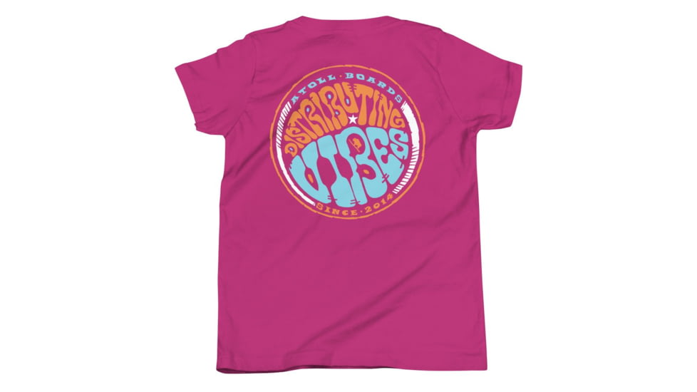 Atoll Board Co Youth Short Sleeve T-Shirt with Atoll Vibe Distribution Graphic - Berry, M - Berry,M, 630D44CE591AFBerry-M