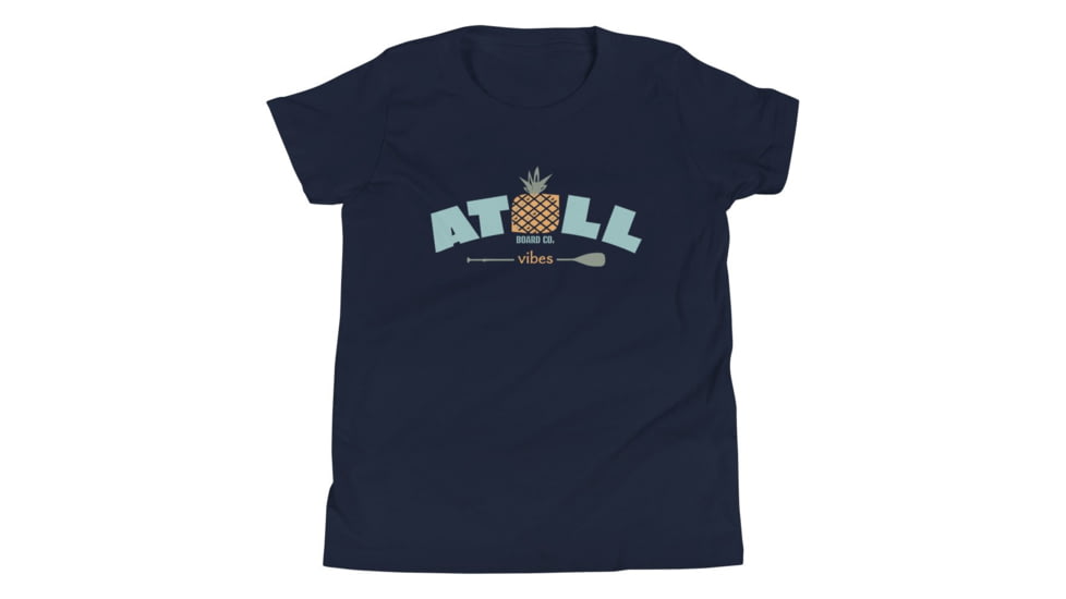 Atoll Board Co Youth Short Sleeve T-Shirt with Atoll Vibes Pineapple Graphic - Navy, M - Navy,M, 630D3BD90C299Navy-M