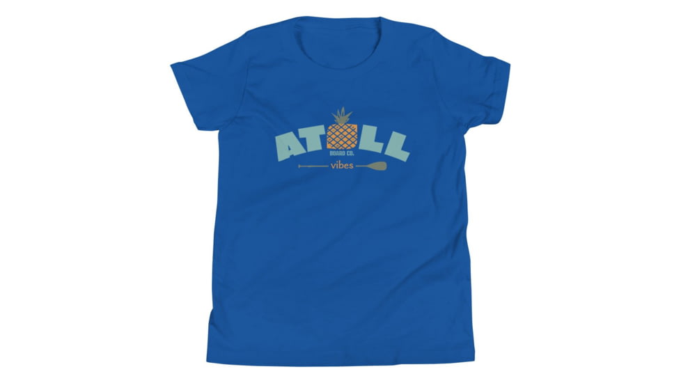 Atoll Board Co Youth Short Sleeve T-Shirt with Atoll Vibes Pineapple Graphic - True Royal, L - True Royal,L, 630D3BD90C299True-Royal-L