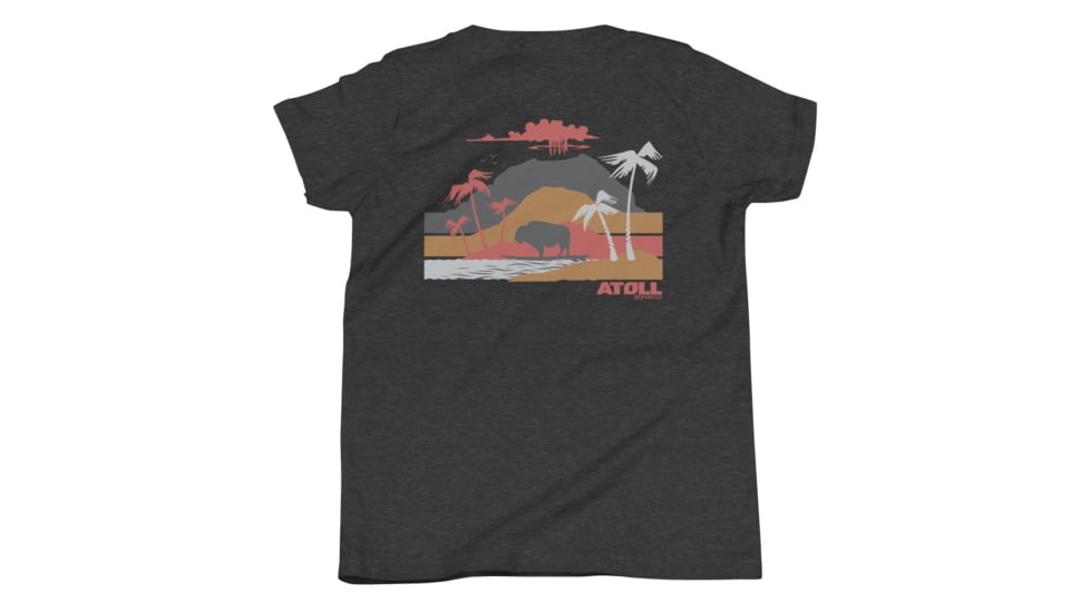 Atoll Board Co Youth Short Sleeve T-Shirt with Atoll Volcano Graphic - Dark Grey Heather, S - Dark Grey Heather,S, 62FBCB4F2CCE4Dark-Grey-Heather-S