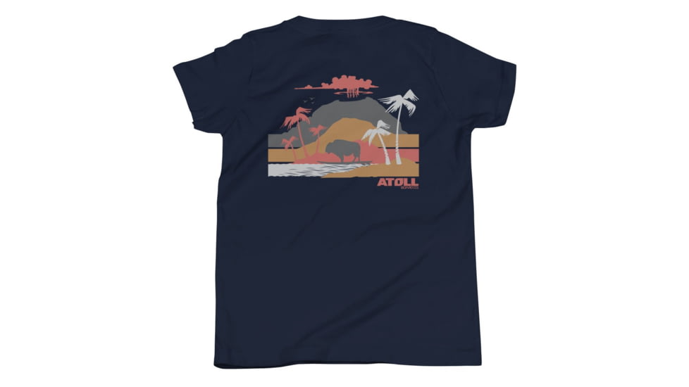 Atoll Board Co Youth Short Sleeve T-Shirt with Atoll Volcano Graphic - Navy, S - Navy,S, 62FBCB4F2CCE4Navy-S