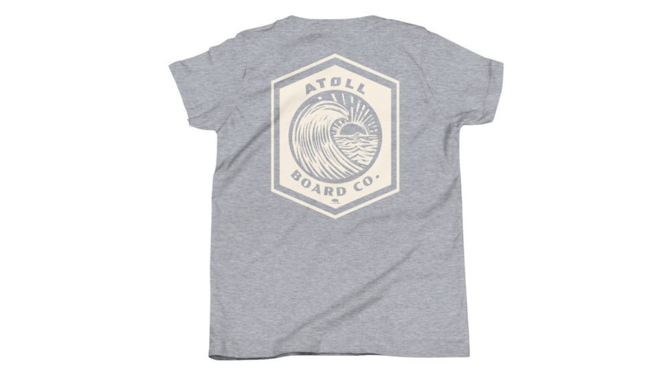 Atoll Board Co Youth Short Sleeve T-Shirt with Atoll Wave Graphic - Athletic Heather, S - Athletic Heather,S, 646399803CE15Athletic-Heather-S