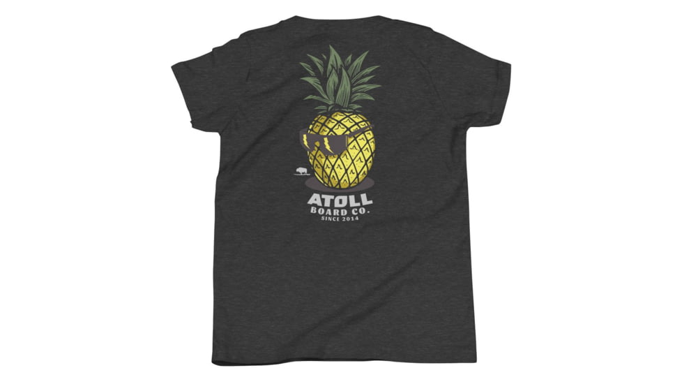 Atoll Board Co Youth Tee with Atoll Pineapple Head Graphic - Dark Grey Heather, M - Dark Grey Heather,M, 6494C9CE81A0CDark-Grey-Heather-M