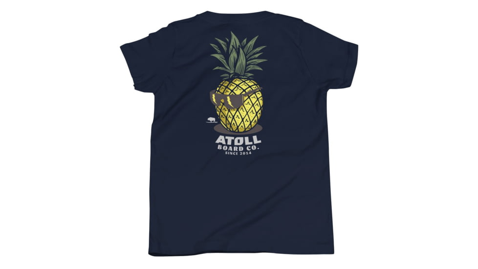 Atoll Board Co Youth Tee with Atoll Pineapple Head Graphic - Navy, S - Navy,S, 6494C9CE81A0CNavy-S