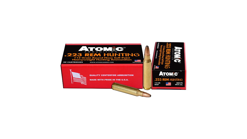 Atomic Ammunition Atomic Ammo .223 Rem. 112gr. Roundnose Softpoint 20-pack