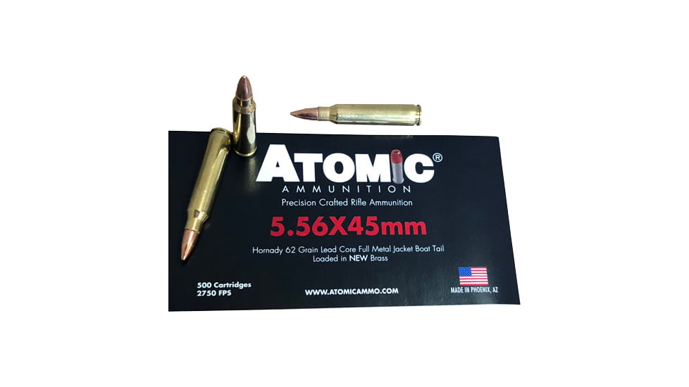 Atomic Ammunition Atomic Ammo 5.56x45 500 Rounds 62gr. Hornady Fmj Bulk-pack