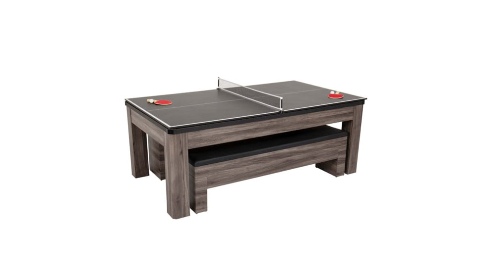 Atomic Hampton 3-In-1 Combo Game Table Billiards, Ping Pong, Dining, Grey wood grain, G05302W