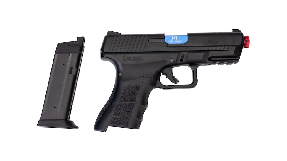 The Laser Ammo ATP uses a green gas charged magazine. 