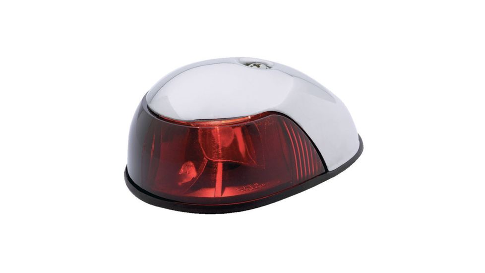 Attwood Marine 2-Mile Deck Mount, Red Sidelight - 12V - Stainless Steel Housing 43849