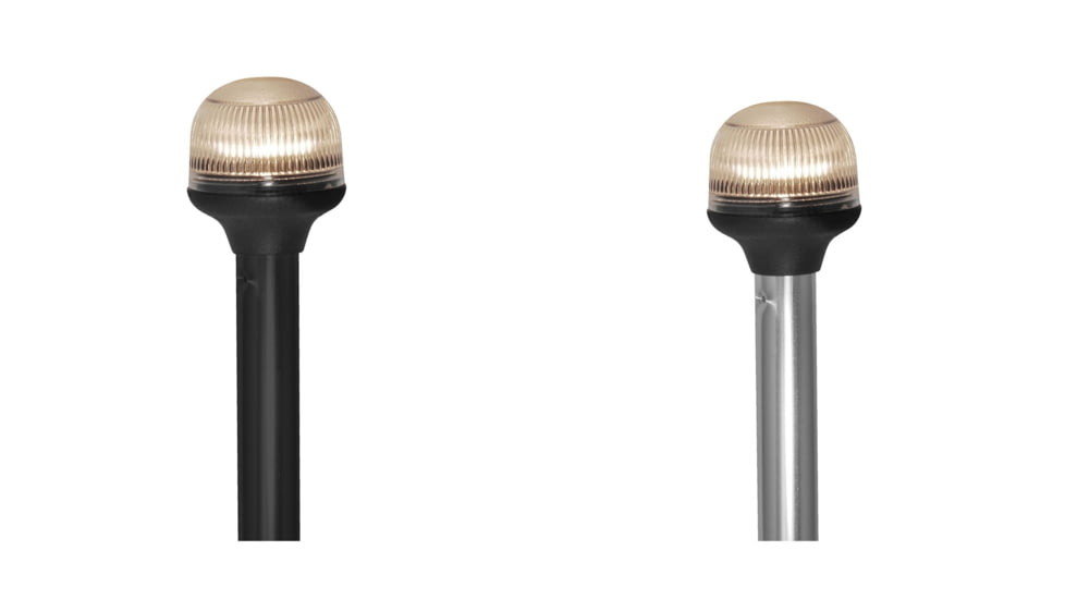 Attwood Marine All-Around Fold-Down Incandescent Anti-Glare Lens Light, Black, Silver