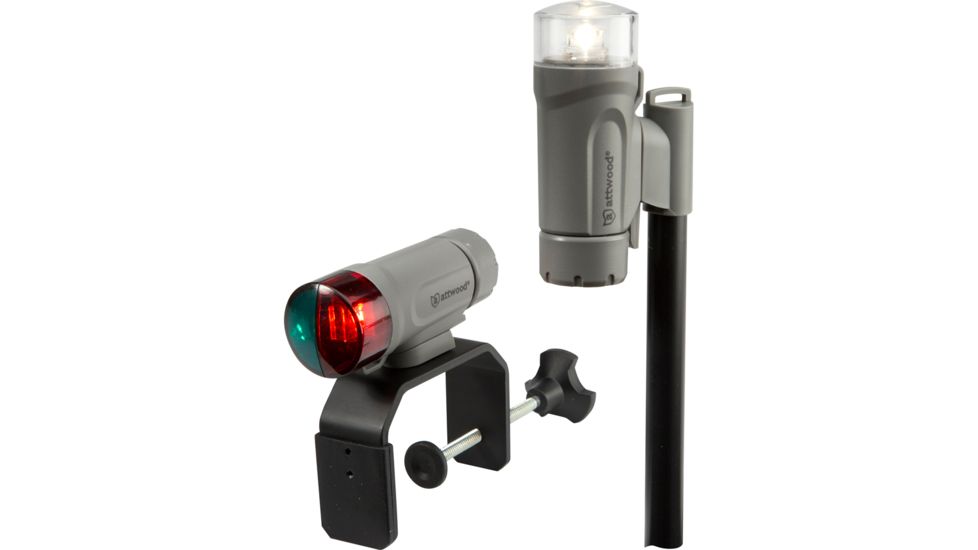 Attwood Marine Clamp-On Portable LED Light Kit, Marine Gray, 14190-7