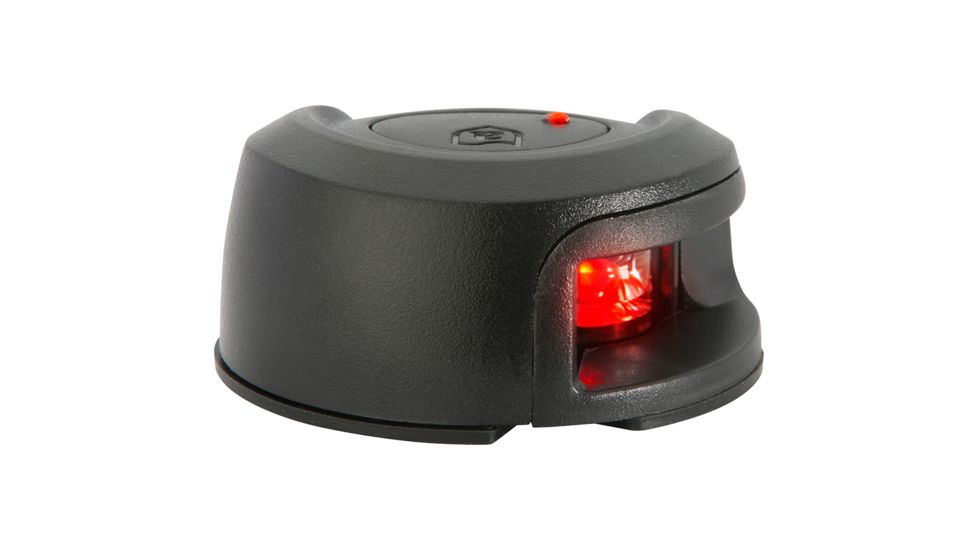 Attwood Marine LightArmor Deck Mount Navigation 2nm LED Light, Composite Black, Port/Red, NV2012PBR-7