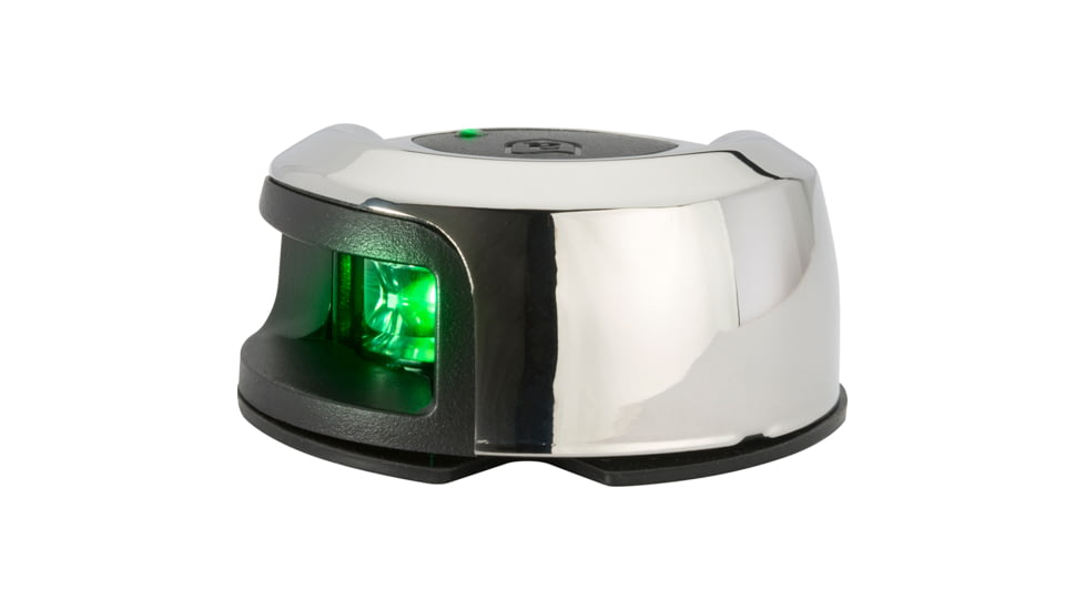 Attwood Marine LightArmor Deck Mount Navigation 2nm LED Light, Stainless Steel, Starboard/Green, NV2012SSG-7