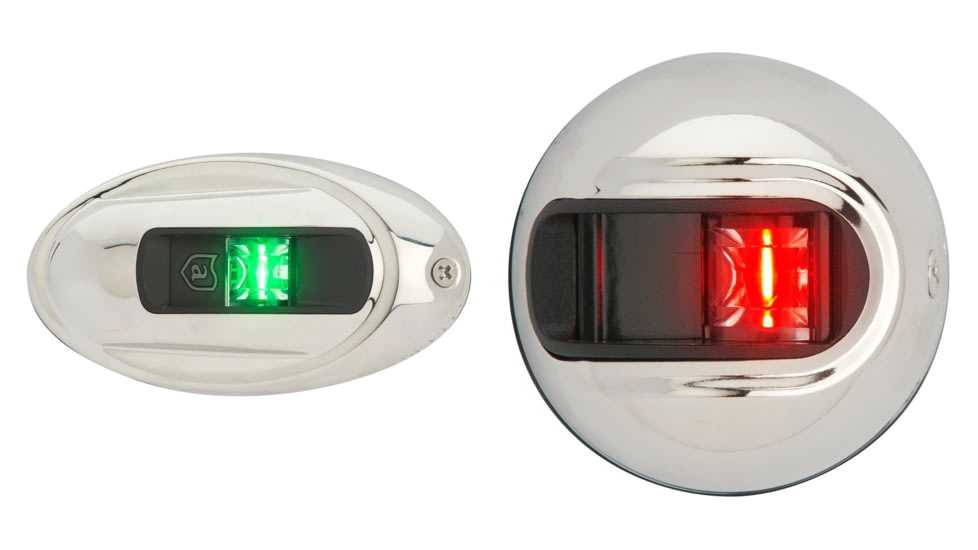 Attwood Marine LightArmor Vertical Surface Mount Navigation Light, Silver/Green, Silver/Red