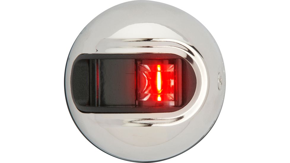 Attwood Marine LightArmor Vertical Surface Mount Navigation Light, Port, Stainless Steel, 2NM, Red, NV3012SSR-7