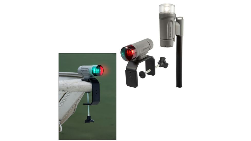 Attwood Marine PaddleSport Portable Navigation Light Kit, C-Clamp, Screw Down Or Adhesive Pad, Gray, 14194-7
