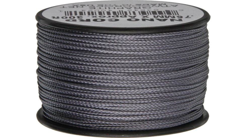 Atwood 0.75mm Nano Cord, 300ft, Cord Is 0.75Mm Thick, Nylon Construction, Graphite, NS23 - GRAPHITE
