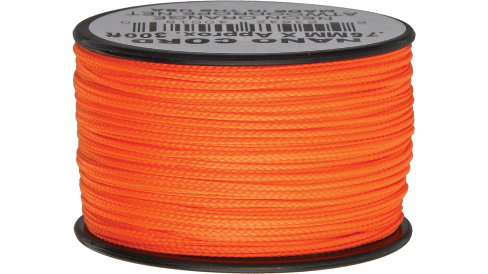 Atwood 0.75mm Nano Cord, 300ft, Cord Is 0.75Mm Thick, Nylon Construction, Neon Orange, NS17 - NEON ORANGE