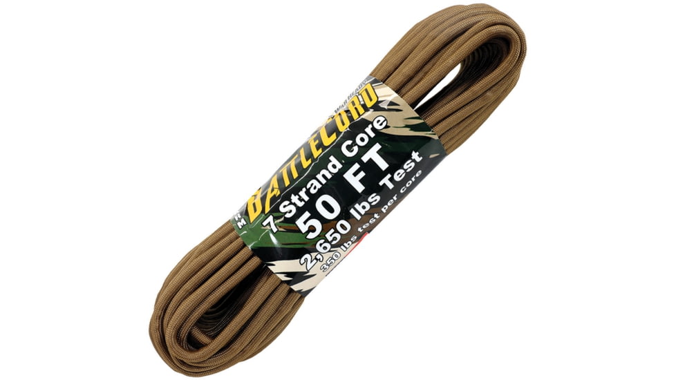 Atwood ARM BattleCord, 50ft, 7 Strand Core, 2,650 Lbs Test 350 Lbs Test Per Core, Rot, Uv, Mildew Resistant, Coyote Brown, 50 Ft, BC50S24-COYOTE