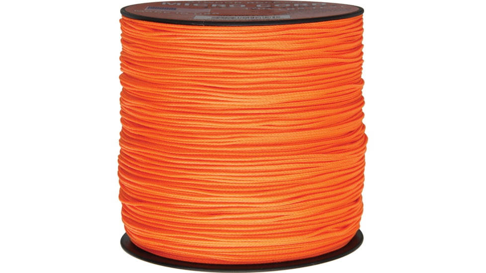 Atwood Micro Cord, 1.18 mm Thick, Low Stretch, UV Resistant, Rot And Mildew Resistant, Neon Orange, 1000 ft, MS17-1000' - NEON ORANGE
