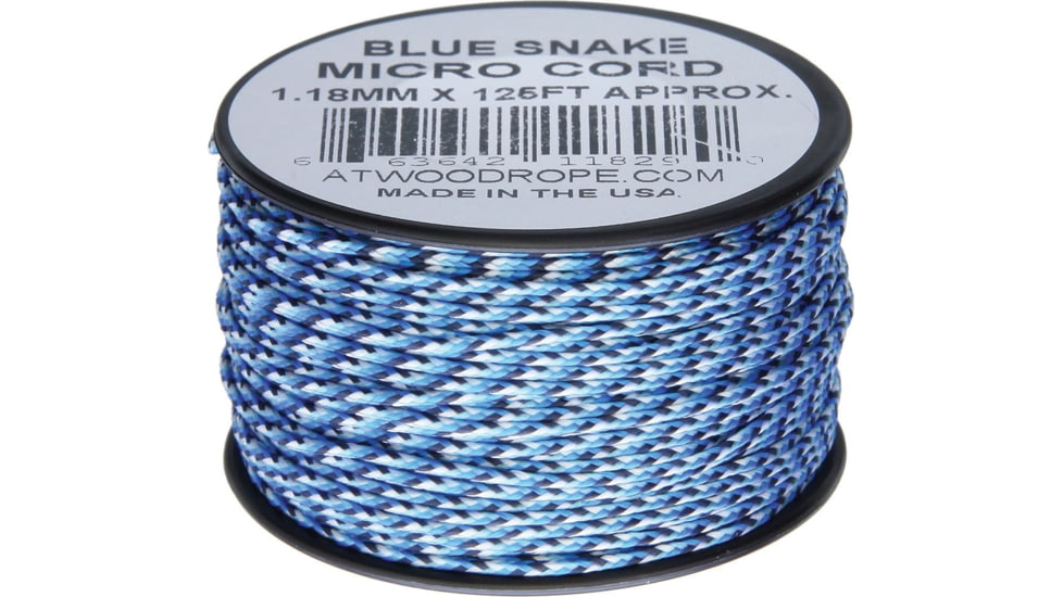 Atwood Micro Cord 125ft, 1.18mm Diameter, Nylon Construction, Blue Snake, MP07 - BLUE SNAKE