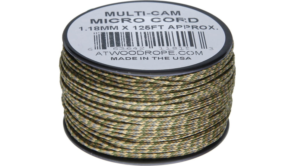 Atwood Micro Cord 125ft, 1.18mm Diameter, Nylon Construction, Multi-Cam, MC19 - MULTI - CAM