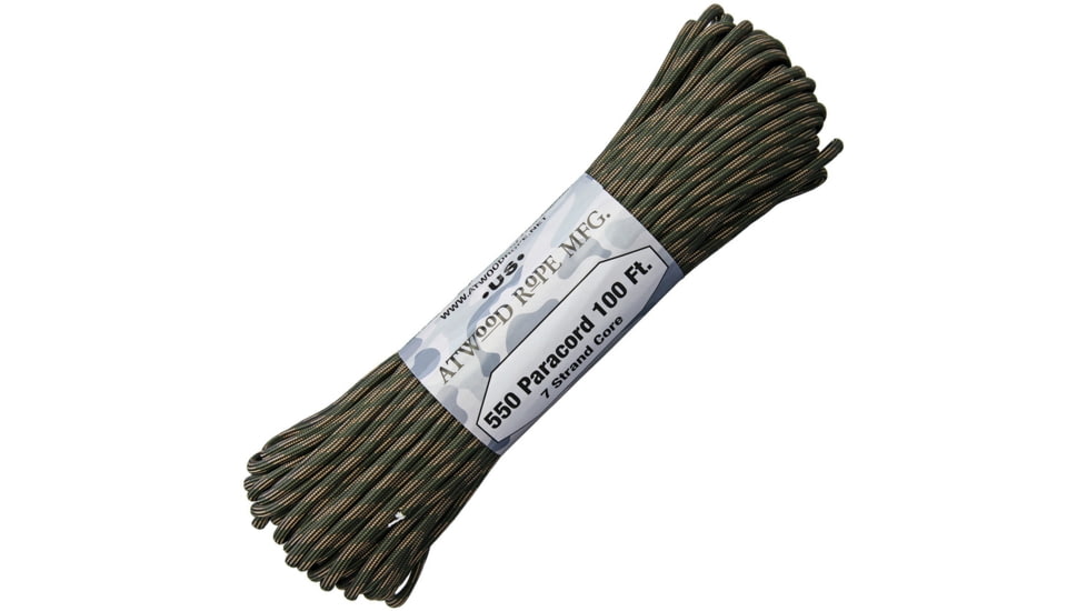 Atwood Parachute Cord, 100ft, 550 Cord, 7 Strand Core, Cavalry, C550HANK100FT-CAVALRY