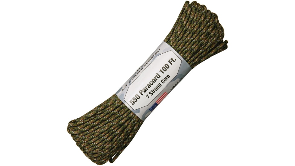 Atwood Parachute Cord, 100ft, 550 Cord, 7 Strand Core, Digital Woodland, C26-DIGITALWDLD