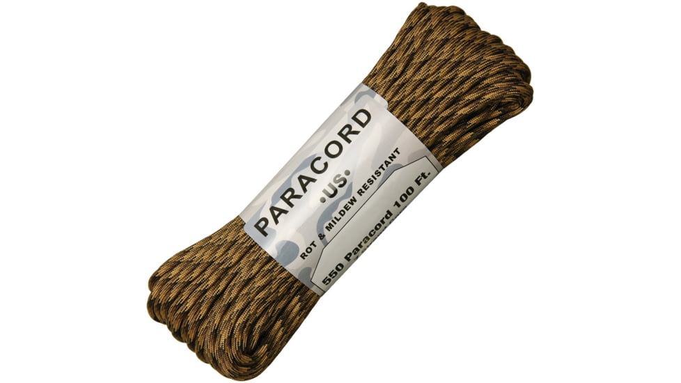 Atwood Parachute Cord, 100ft, 550 Cord, 7 Strand Core, Fde Camo, C31-FDECM