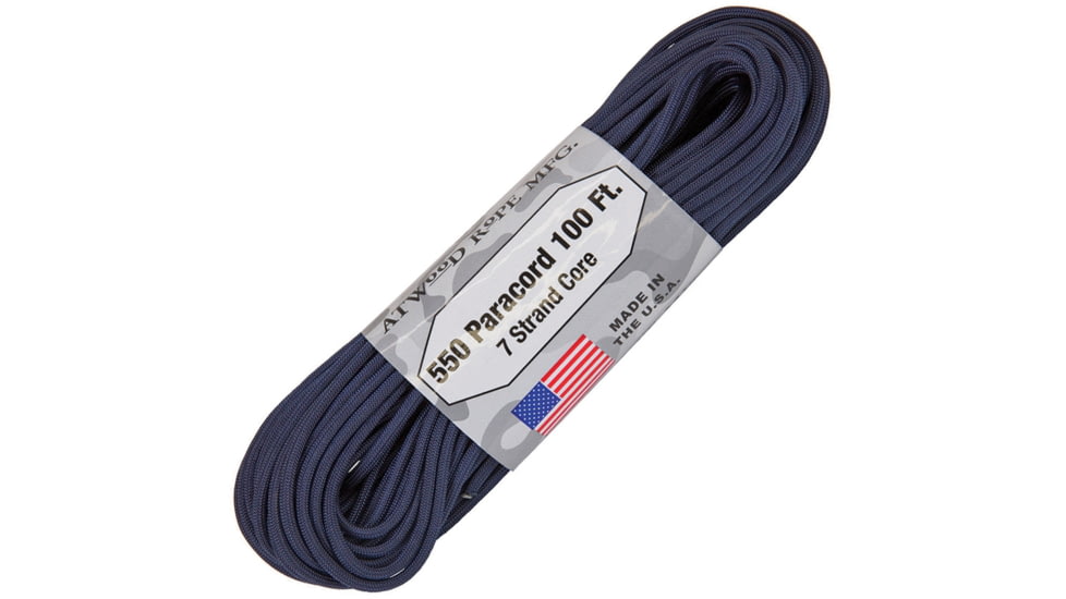 Atwood Parachute Cord, 100ft, 550 Cord, 7 Strand Core, Navy, S09 - NAVY